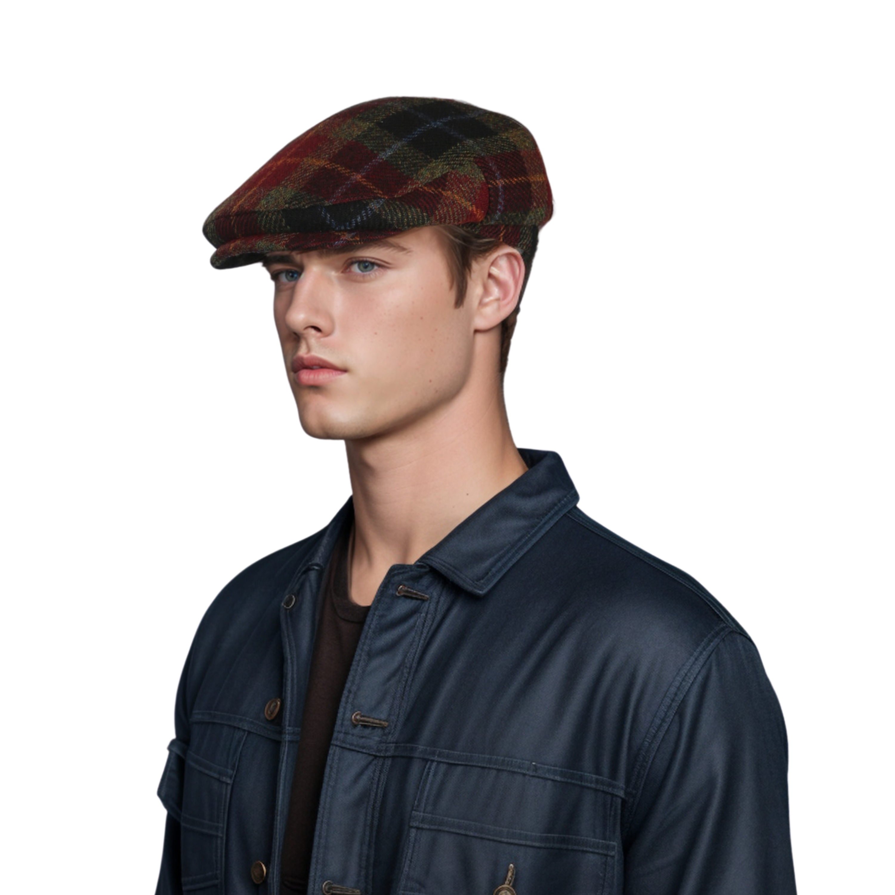 Scottish Wool Flat Cap, Harris Tweed Peaky Blinders Style Cap - hatsXcaps