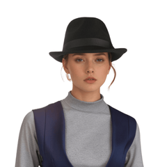 Teardrop Crown Trilby Short Brim Fedora Hat - hatsXcaps