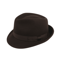Teardrop Crown Trilby Short Brim Fedora Hat - hatsXcaps