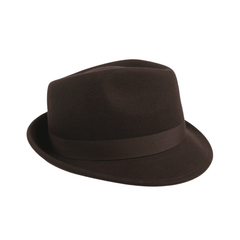 Teardrop Crown Trilby Short Brim Fedora Hat - hatsXcaps