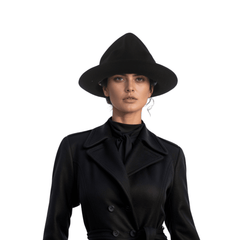 Oversized Mountain Black Wool Felt Top Hat - hatsXcaps
