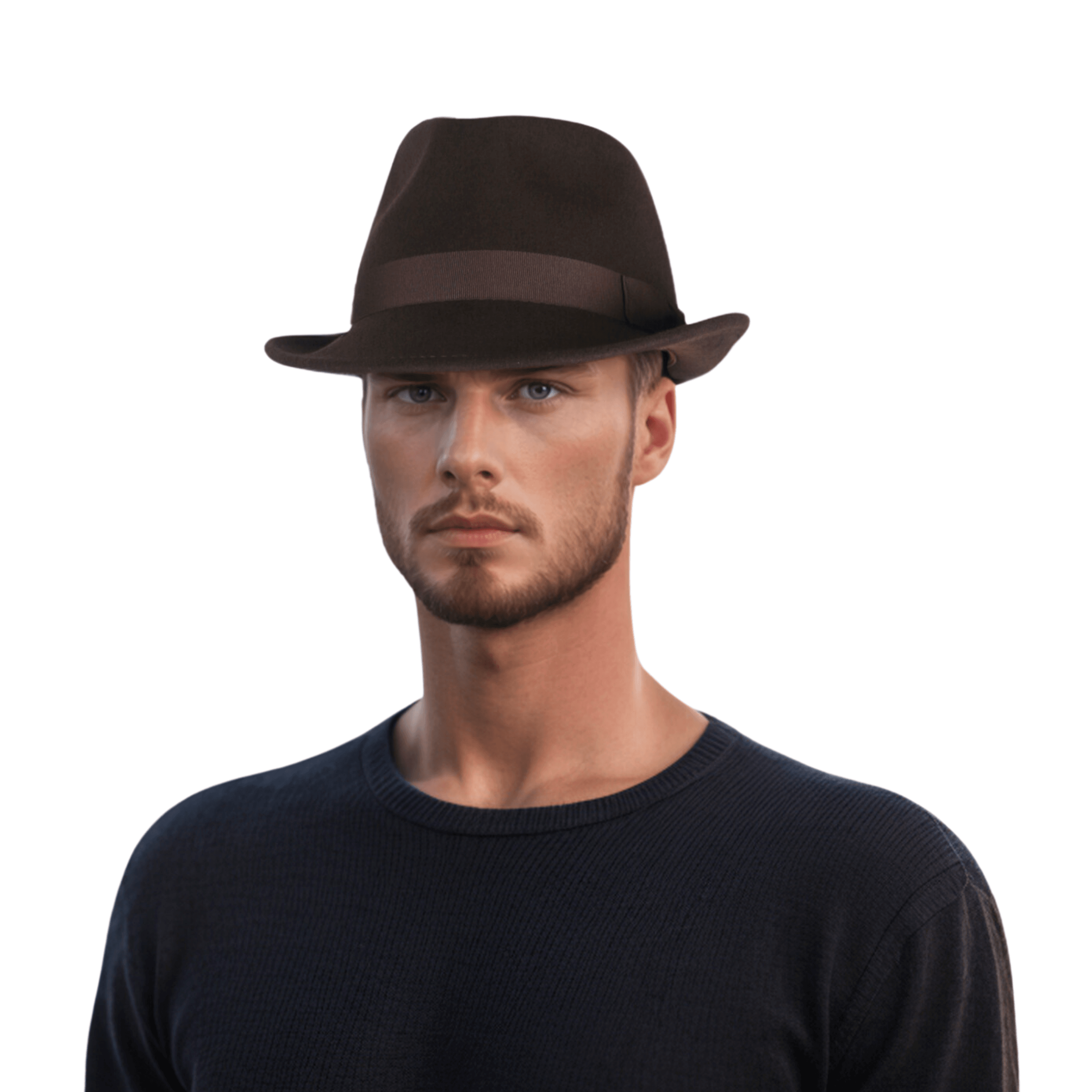 Teardrop Crown Trilby Short Brim Fedora Hat - hatsXcaps