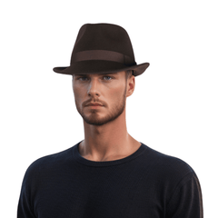 Teardrop Crown Trilby Short Brim Fedora Hat - hatsXcaps