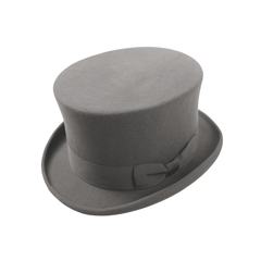 Wool felt Top Hats for Men Removable Feather High Crown - hatsXcaps
