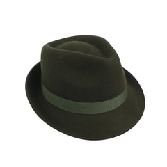 hatsXcaps Classic Wool Trilby Fedora Hat - Unisex Short Brim Teardrop Crown, Packable 90s Style Short Brim Fedora Hat (100% Wool)