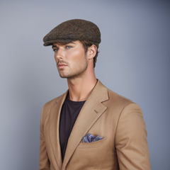 Scottish Wool Flat Cap, Harris Tweed Peaky Blinders Style Cap - hatsXcaps