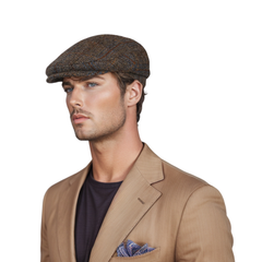 Scottish Wool Flat Cap, Harris Tweed Peaky Blinders Style Cap - hatsXcaps