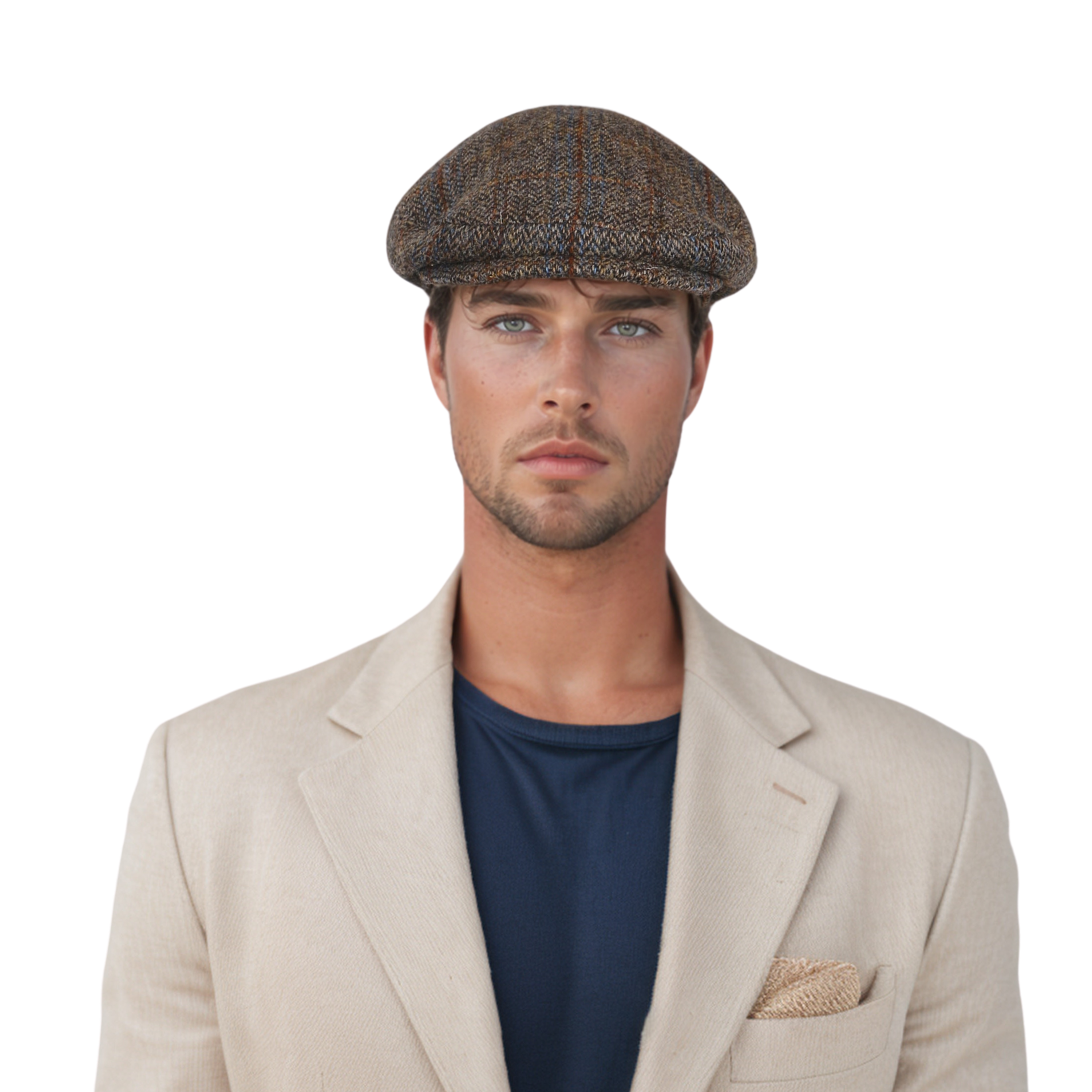 Scottish Wool Flat Cap, Harris Tweed Peaky Blinders Style Cap - hatsXcaps
