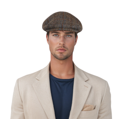 Scottish Wool Flat Cap, Harris Tweed Peaky Blinders Style Cap - hatsXcaps