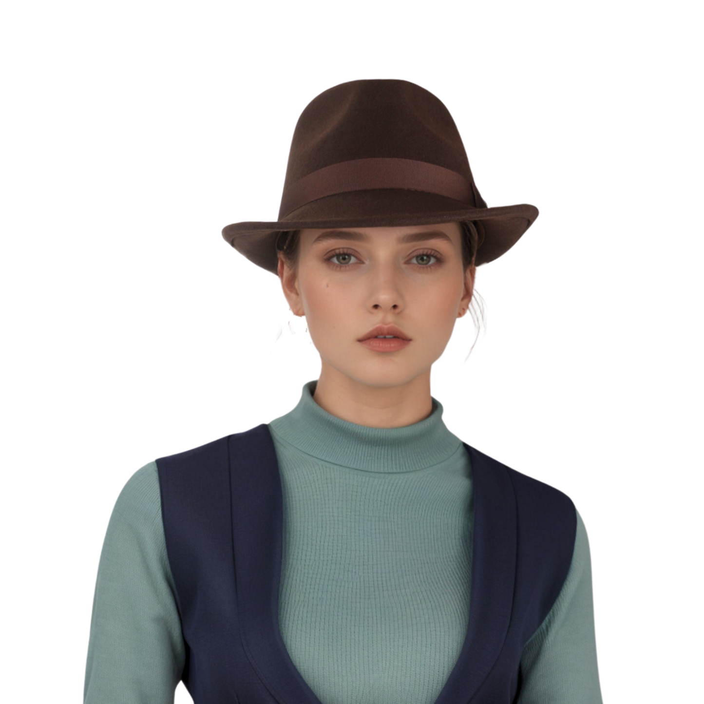 Teardrop Crown Trilby Short Brim Fedora Hat - hatsXcaps