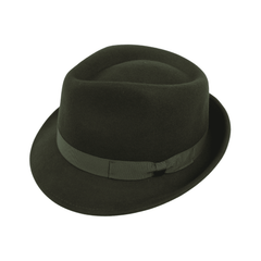 Teardrop Crown Trilby Short Brim Fedora Hat - hatsXcaps