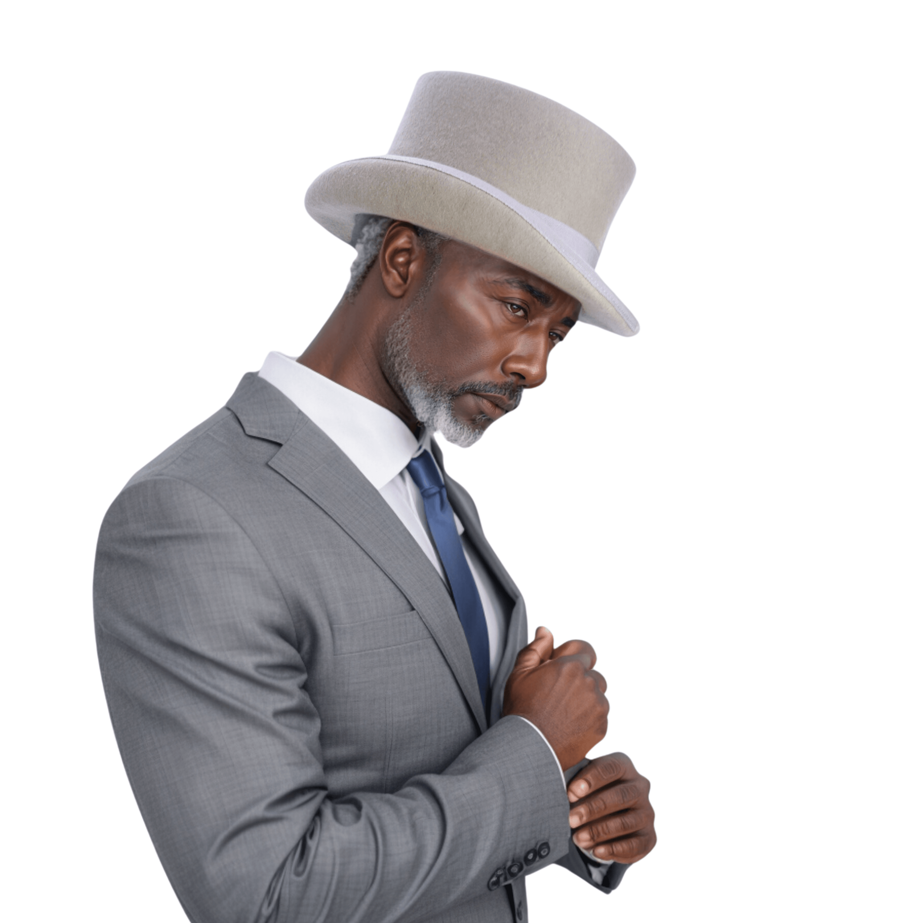 Wool felt Top Hats for Men Removable Feather High Crown - hatsXcaps