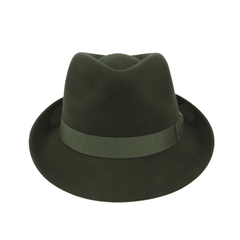 Teardrop Crown Trilby Short Brim Fedora Hat - hatsXcaps