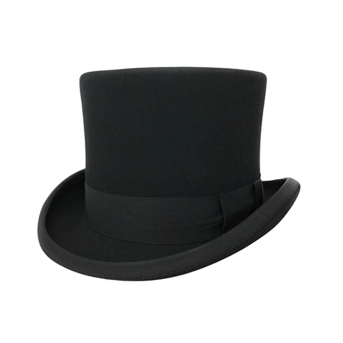 Wool felt Top Hats for Men Removable Feather High Crown - hatsXcaps