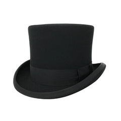 Wool felt Top Hats for Men Removable Feather High Crown - hatsXcaps