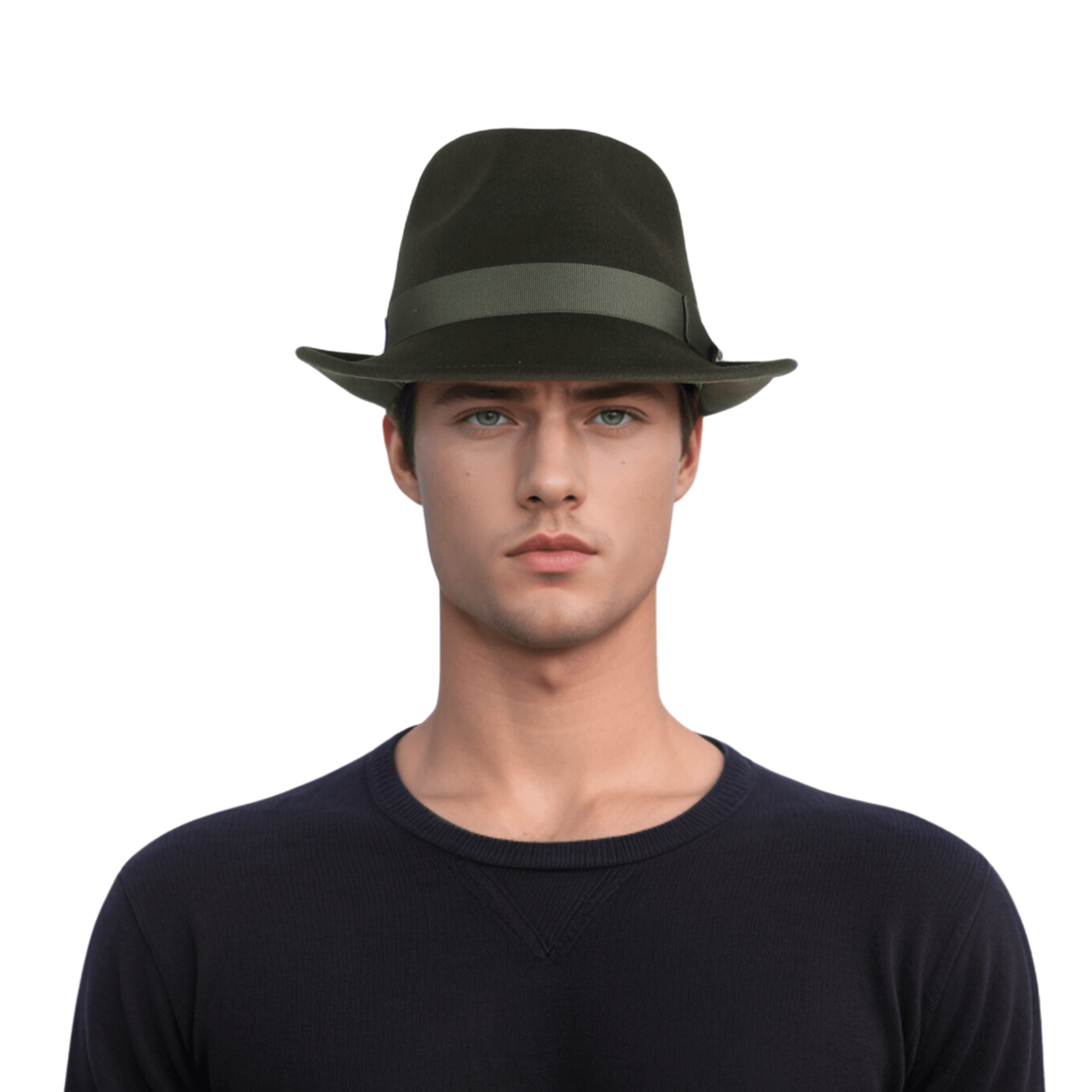 Teardrop Crown Trilby Short Brim Fedora Hat - hatsXcaps