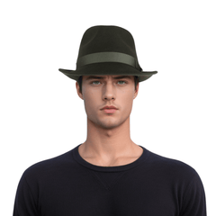 Teardrop Crown Trilby Short Brim Fedora Hat - hatsXcaps
