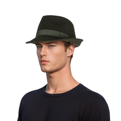 Teardrop Crown Trilby Short Brim Fedora Hat - hatsXcaps