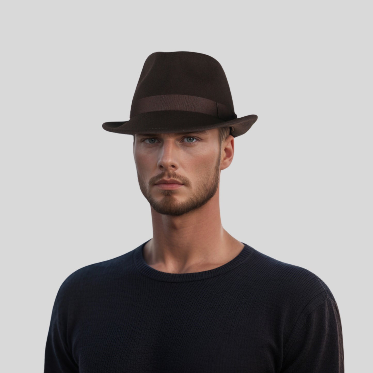 Teardrop Crown Trilby Short Brim Fedora Hat - hatsXcaps