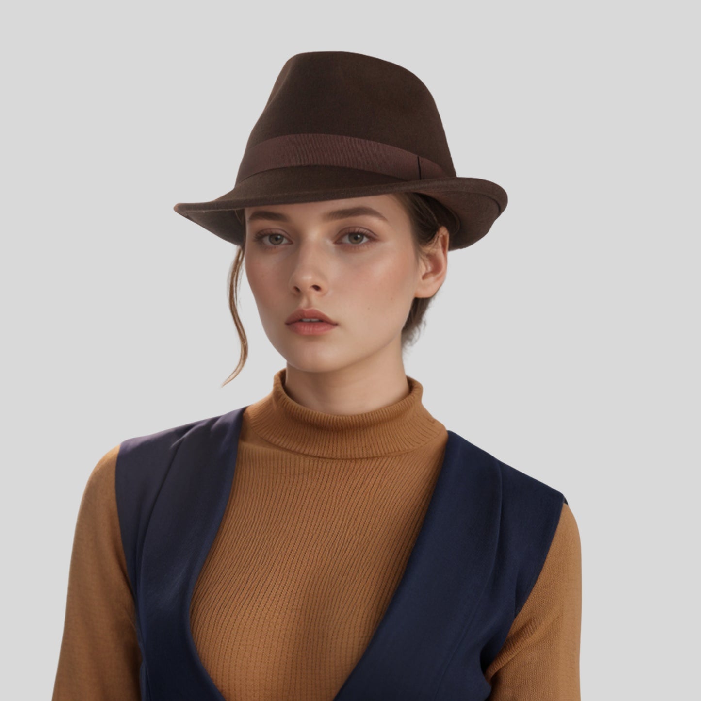 Teardrop Crown Trilby Short Brim Fedora Hat - hatsXcaps