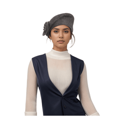 Women's Floral French Beret Hat Classic Vintage beret hat for women - hatsXcaps