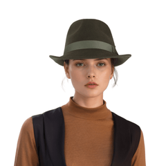 Teardrop Crown Trilby Short Brim Fedora Hat - hatsXcaps