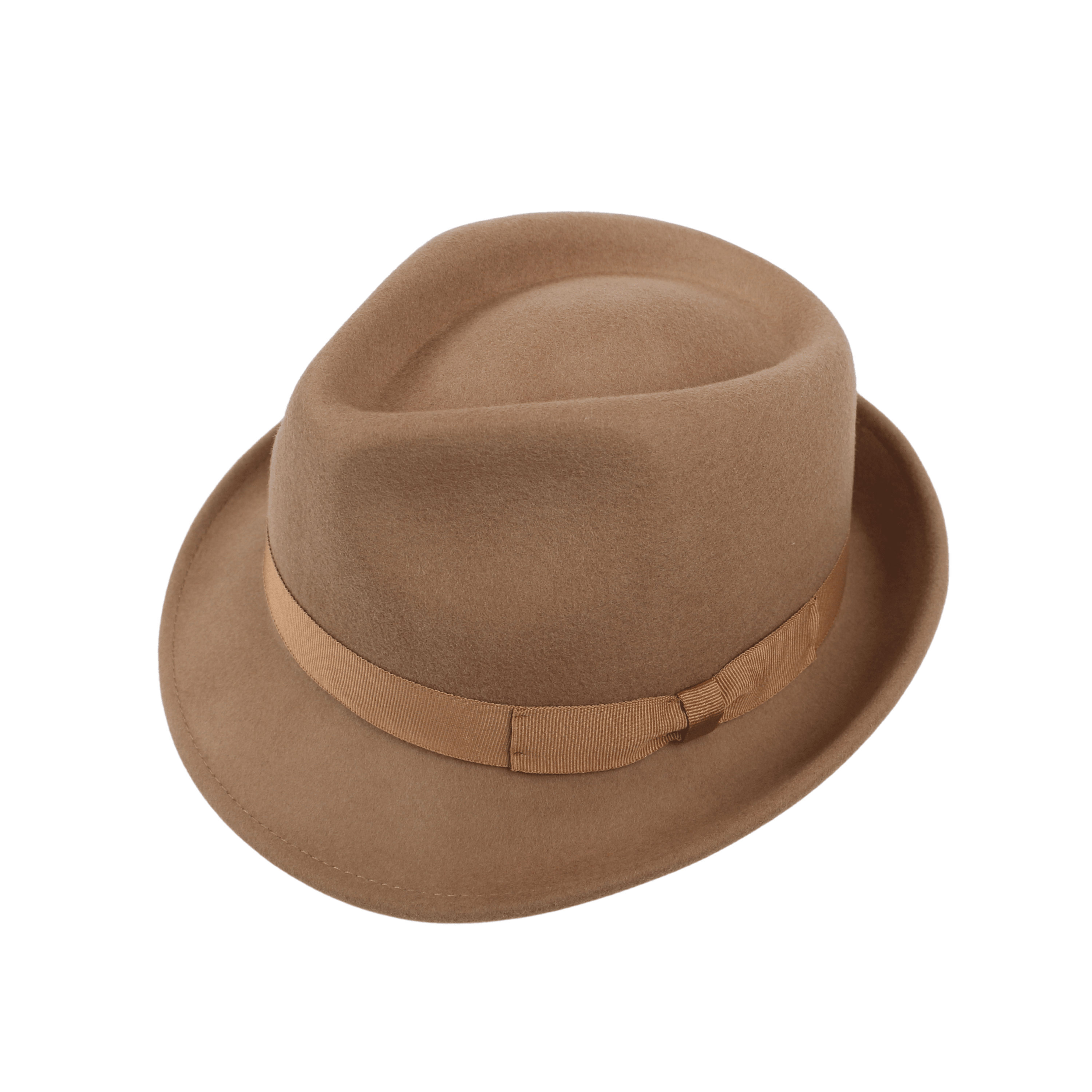 Teardrop Crown Trilby Short Brim Fedora Hat - hatsXcaps