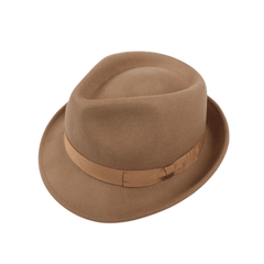 Teardrop Crown Trilby Short Brim Fedora Hat - hatsXcaps