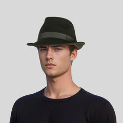 Teardrop Crown Trilby Short Brim Fedora Hat - hatsXcaps