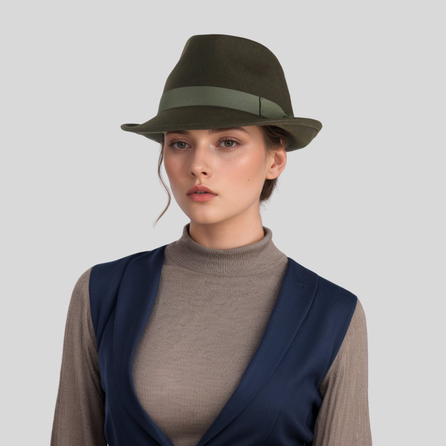 Teardrop Crown Trilby Short Brim Fedora Hat - hatsXcaps