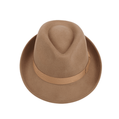 Teardrop Crown Trilby Short Brim Fedora Hat - hatsXcaps