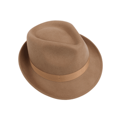 Teardrop Crown Trilby Short Brim Fedora Hat - hatsXcaps