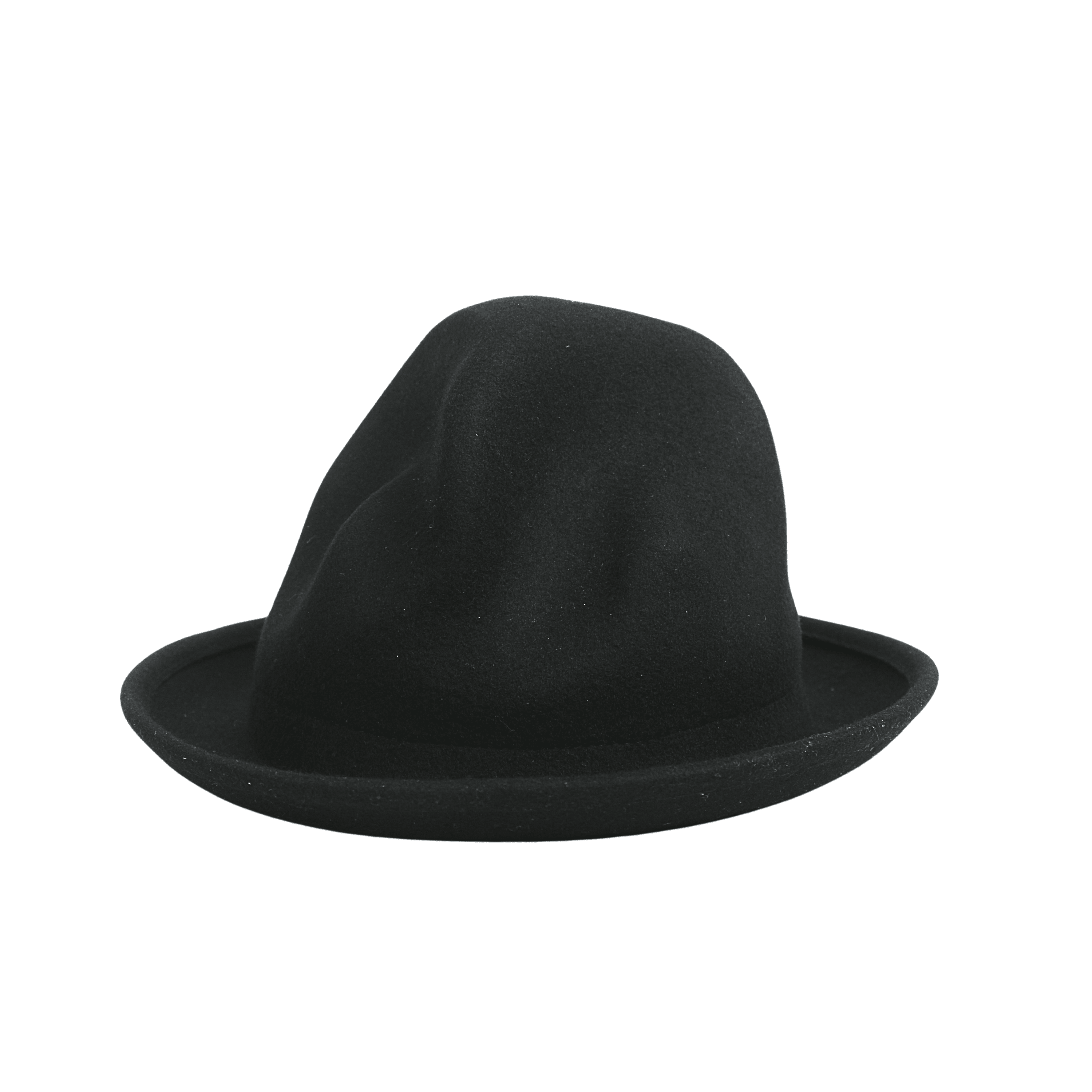 Oversized Mountain Black Wool Felt Top Hat - hatsXcaps