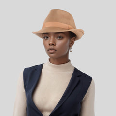 Teardrop Crown Trilby Short Brim Fedora Hat - hatsXcaps