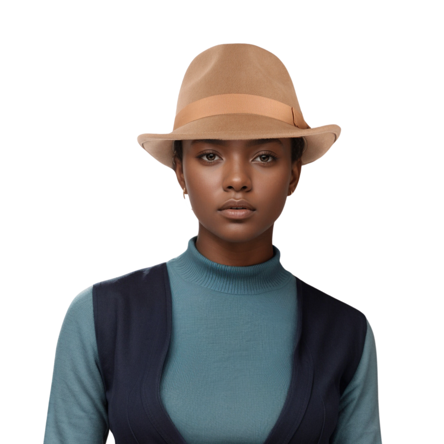 Teardrop Crown Trilby Short Brim Fedora Hat - hatsXcaps