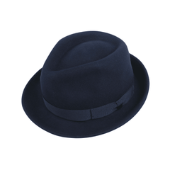 Teardrop Crown Trilby Short Brim Fedora Hat - hatsXcaps