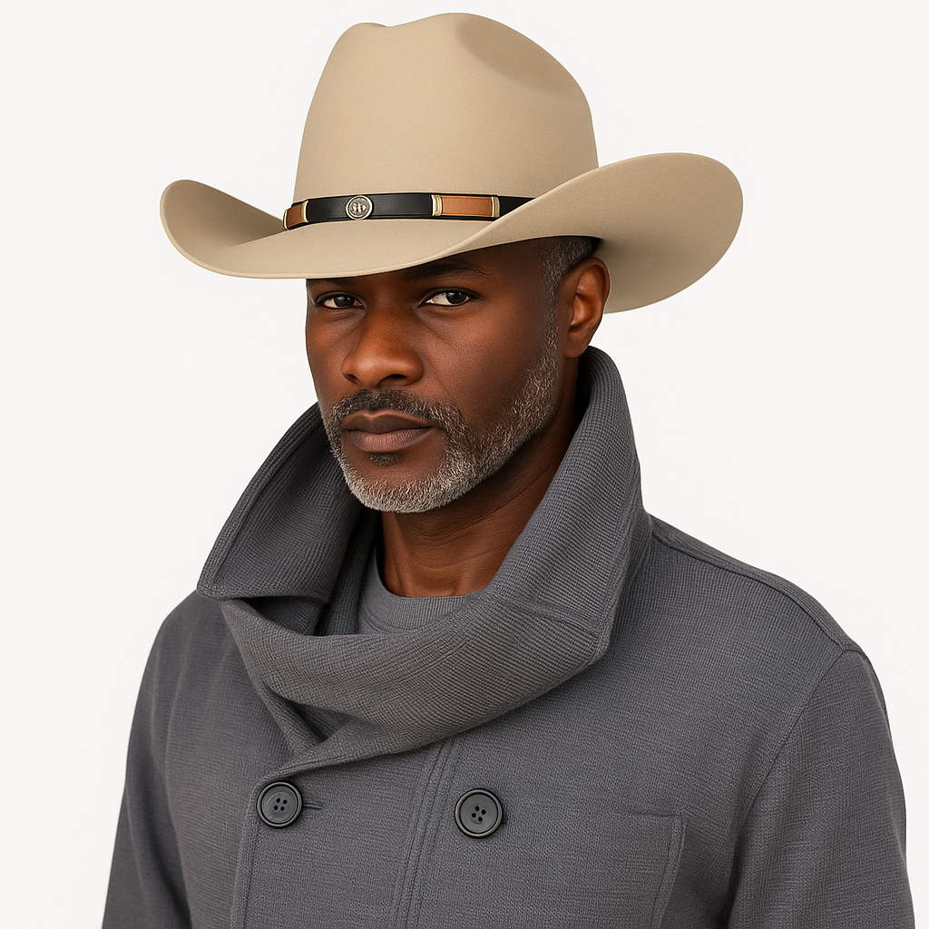 Premium Felt Cowboy Wide Brim Hat - hatsXcaps