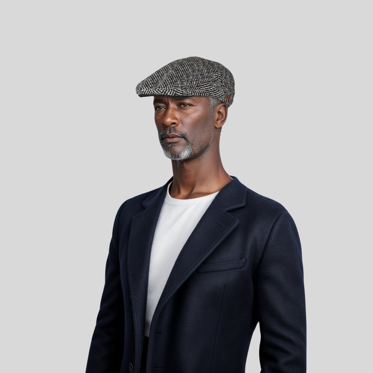 Classic Black & White Tweed Hat for Casual & Formal Wear