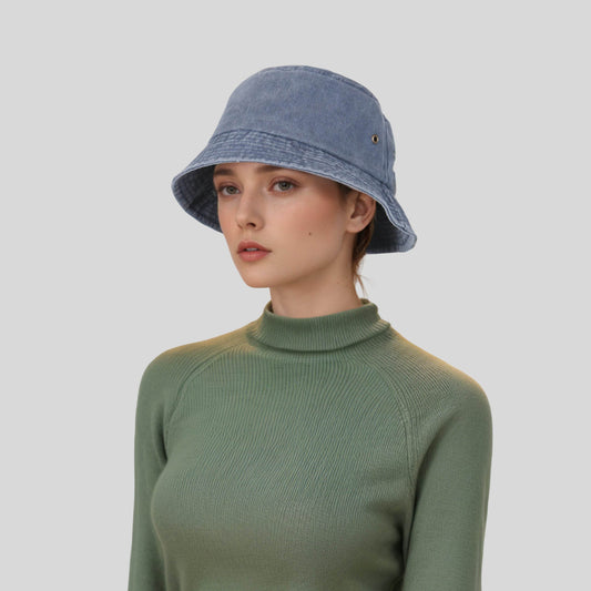 Cotton Fisherman Unisex Denim Bucket Hat - hatsXcaps