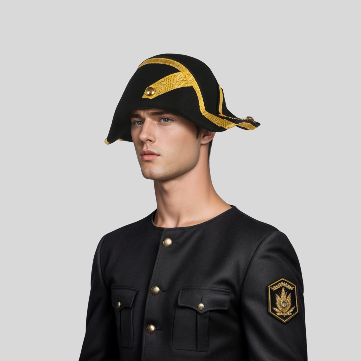 Handmade 100% Wool Felt Military Naval Hat