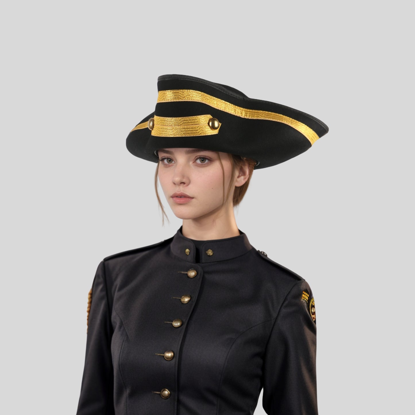 Handmade 100% Wool Felt Military Naval Hat