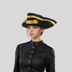 Handmade 100% Wool Felt Military Naval Hat - hatsXcaps