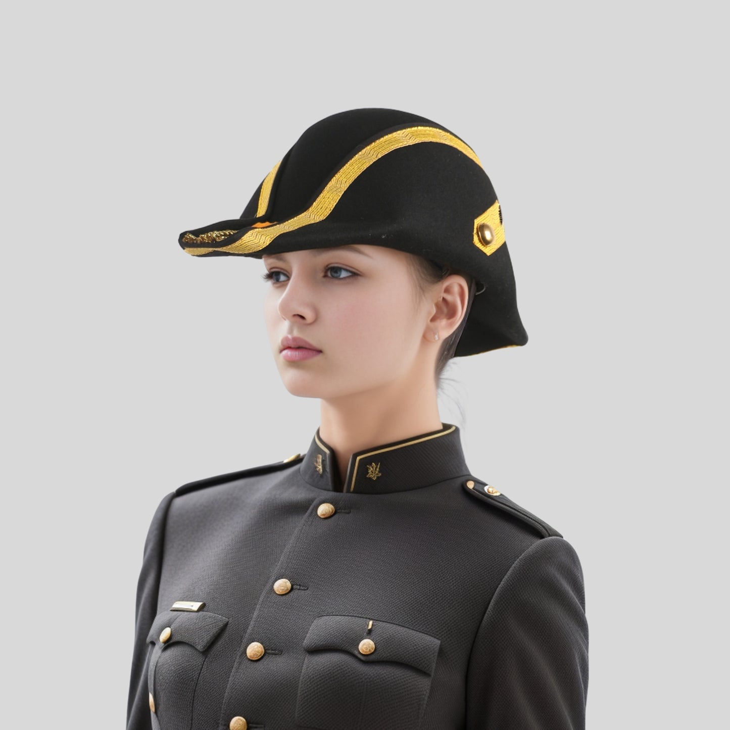 Handmade 100% Wool Felt Military Naval Hat