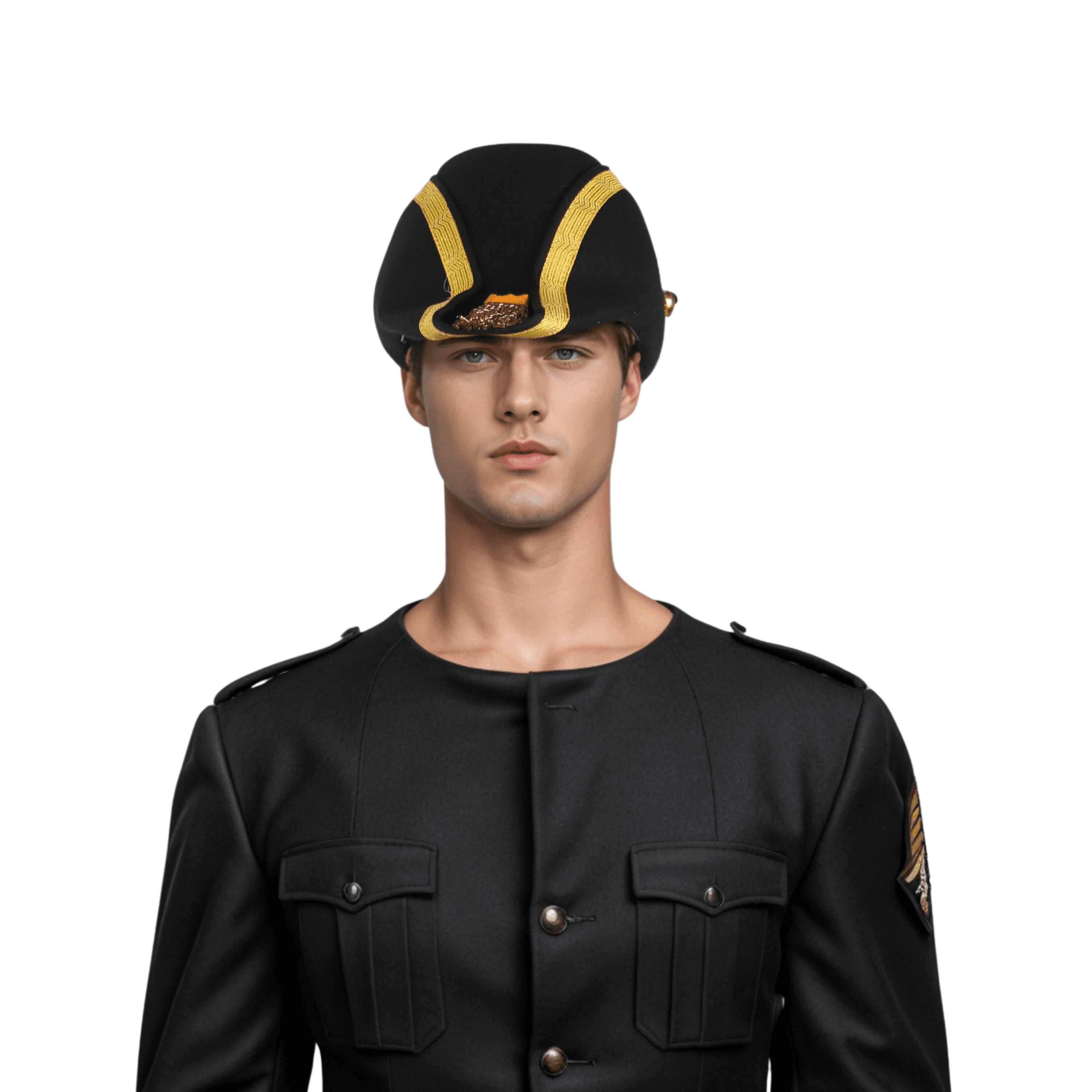 Handmade 100% Wool Felt Military Naval Hat - hatsXcaps
