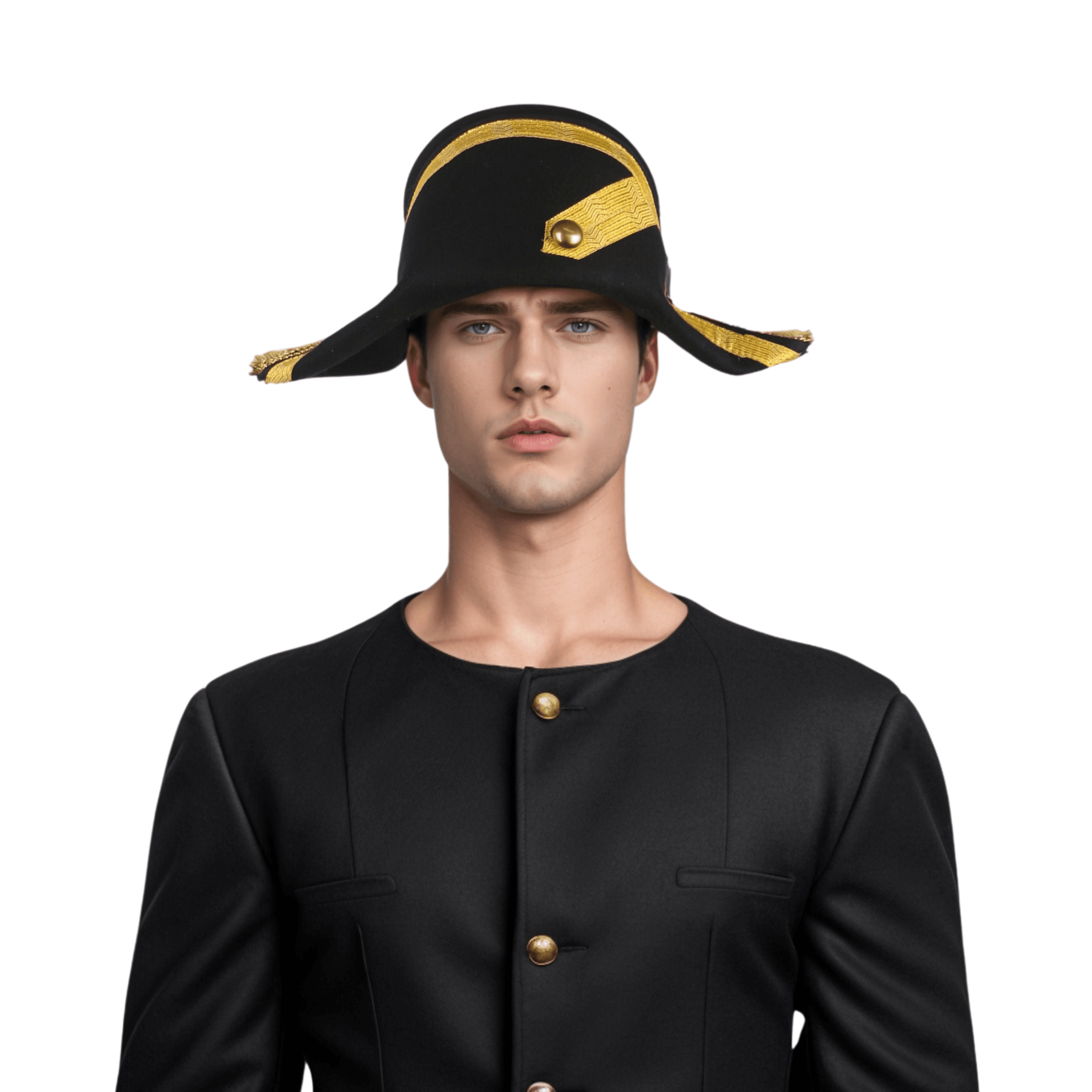 Handmade 100% Wool Felt Military Naval Hat - hatsXcaps
