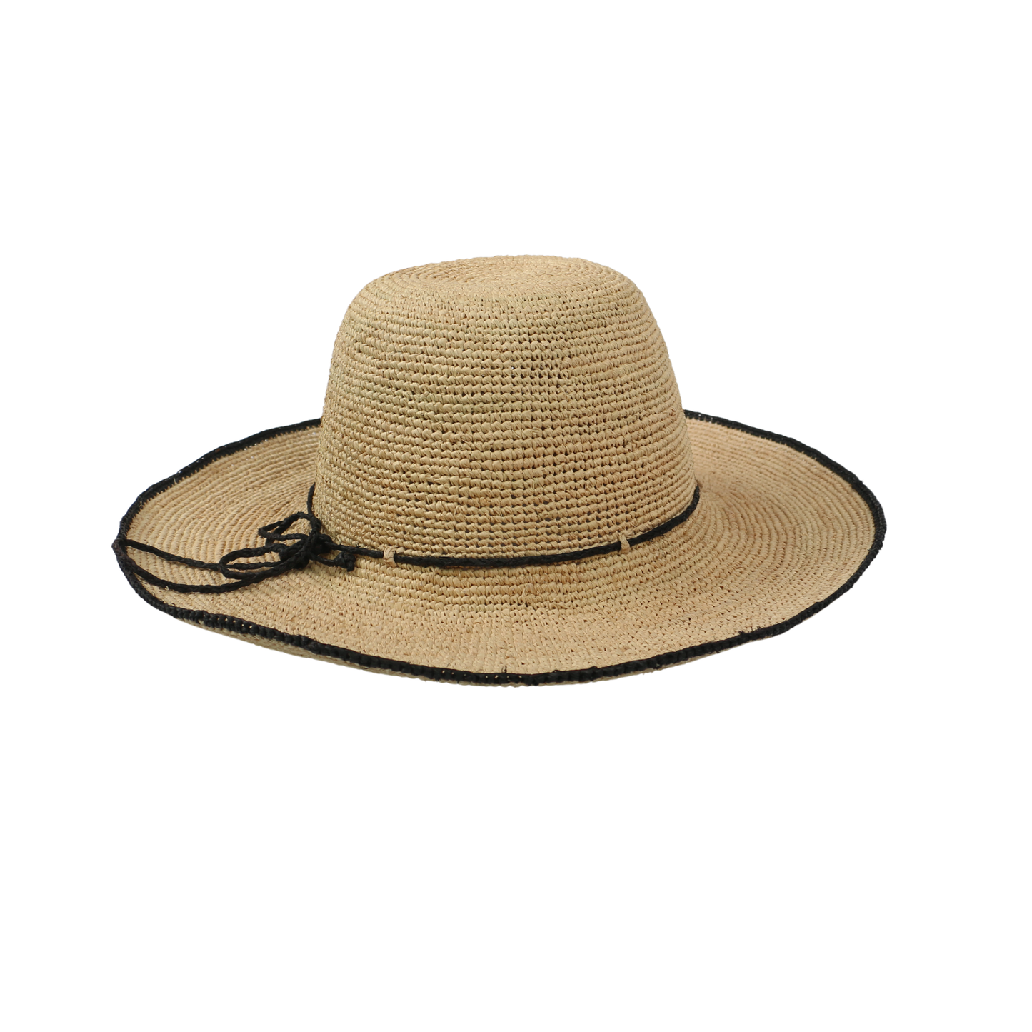 Women Madagascan Raffia Camille Crochet Wide Brim Sun Hat