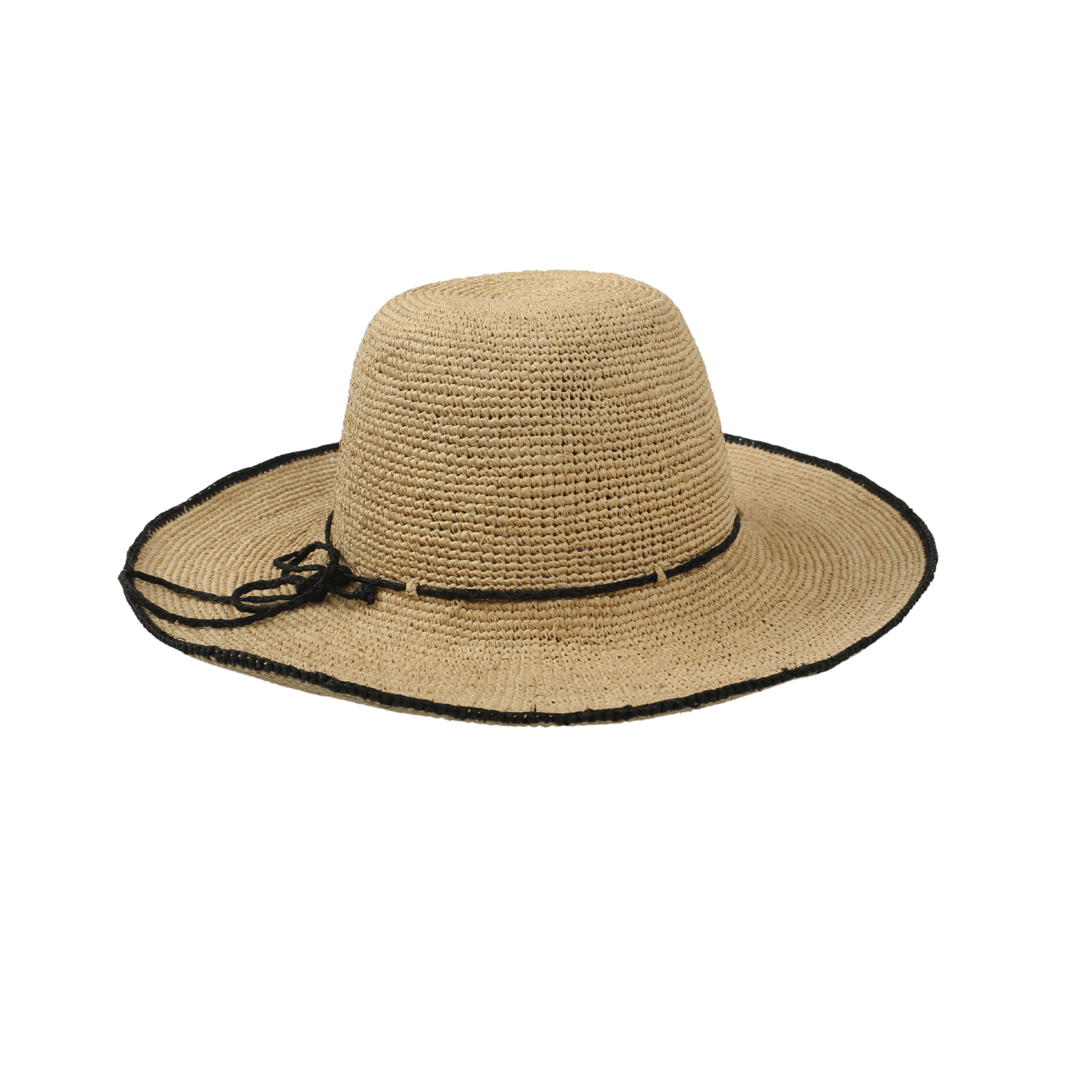 Women Madagascan Raffia Camille Crochet Wide Brim Sun Hat - hatsXcaps