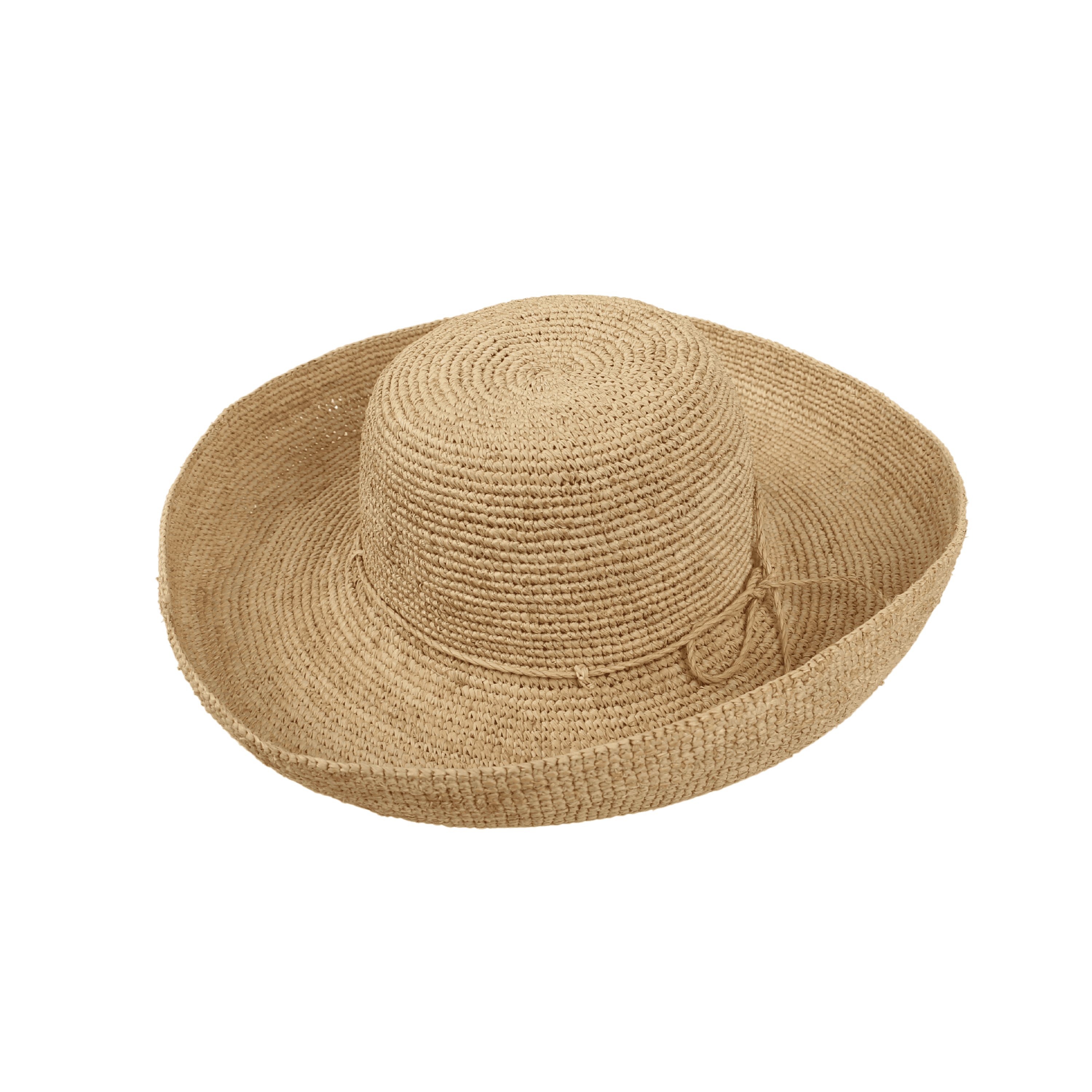 Women's Madagascan Raffia Sun Hat Wide Brim Fold-able - hatsXcaps