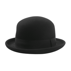 Rolled Edge Charlie Chaplin Hat Wool Bowler - hatsXcaps
