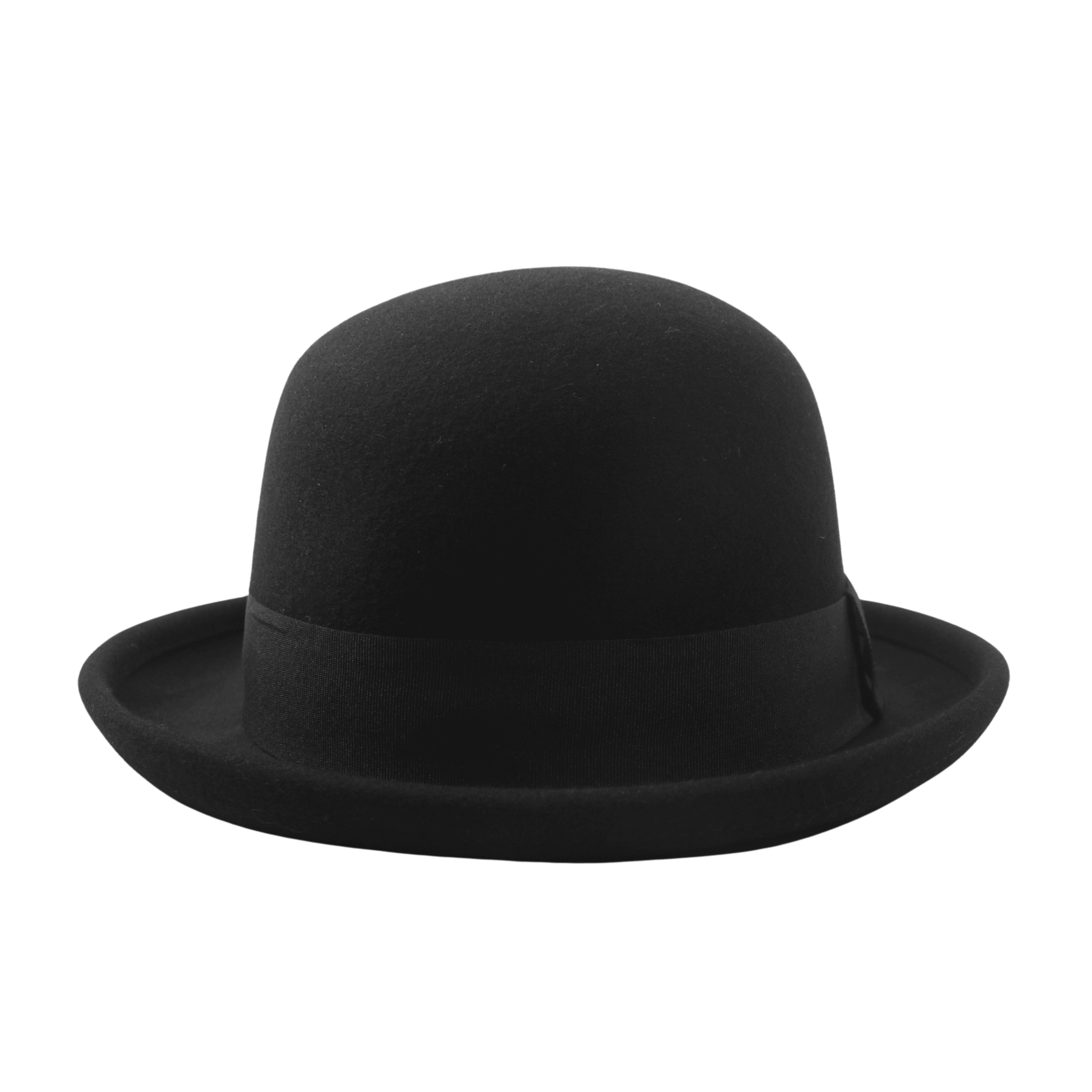 Rolled Edge Charlie Chaplin Hat Wool Bowler - hatsXcaps